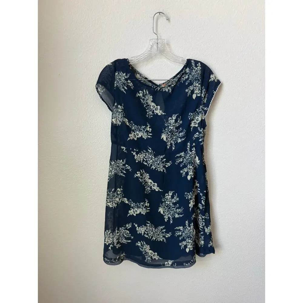Free People Mazzy Mini Dress Navy Combo Size Medium